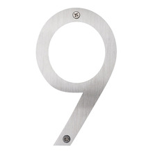 Husnummer 9 børstet stål